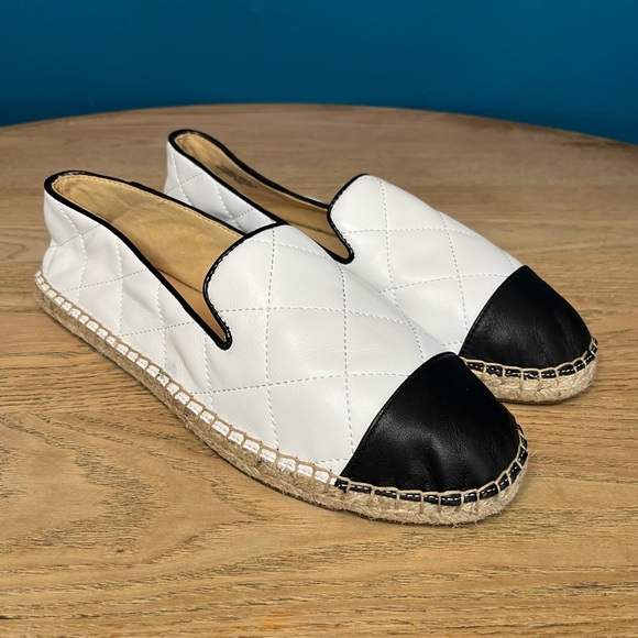 Talbots Izzy Quilted Soft Nappa Espadrilles Two Tone Flats Women’s Size 8.5 - Picture 1 of 8